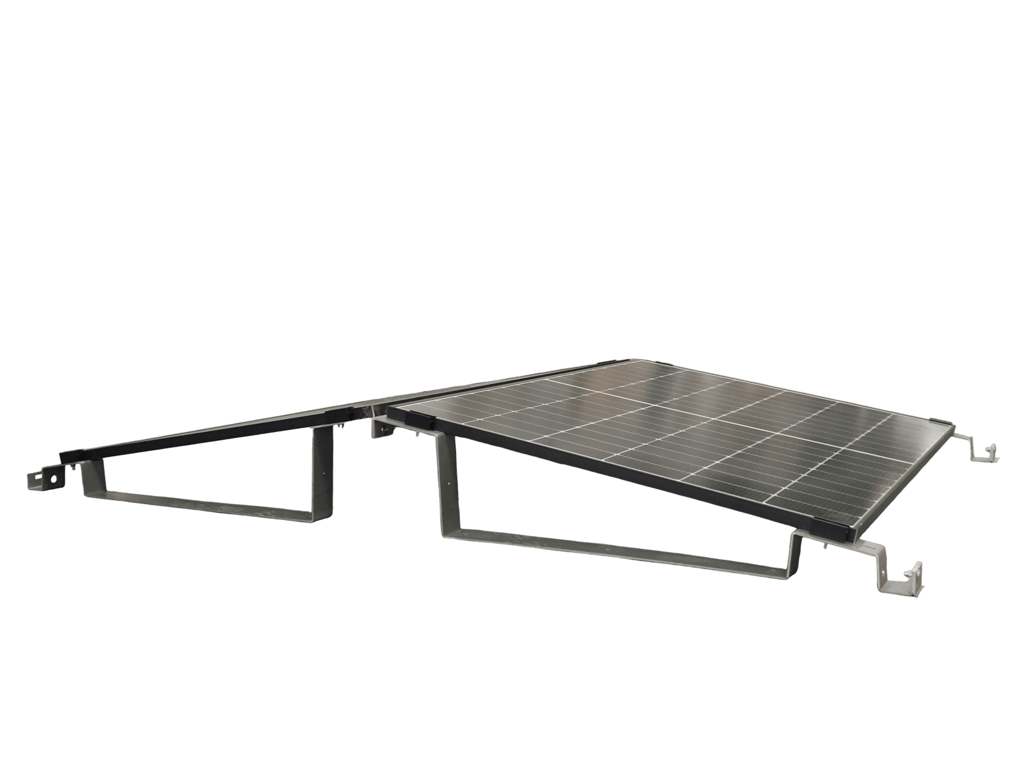 Napelem tartószerkezet lapostetőre, ballasztos, K-NY-i tájolás - ALAPCSOMAG 2 db napelemhez - Image 3